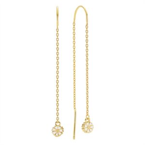 Lund Marguerit ørehænger i forgyldt Sølv "Disko" - 5 mm