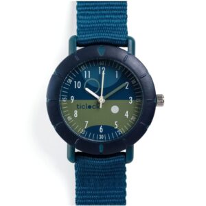 Mørk turkis Sport børneur med stofrem - Ticklock
