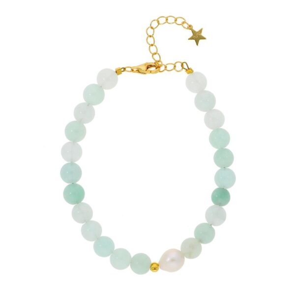 Nuni - Florence armbånd i forgyldt sølv med mint jade