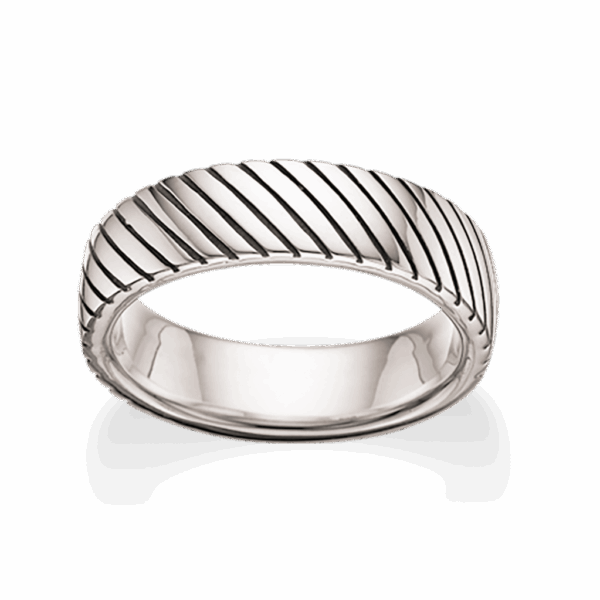 Scrouples - Sølv herrering med mønster - 791112