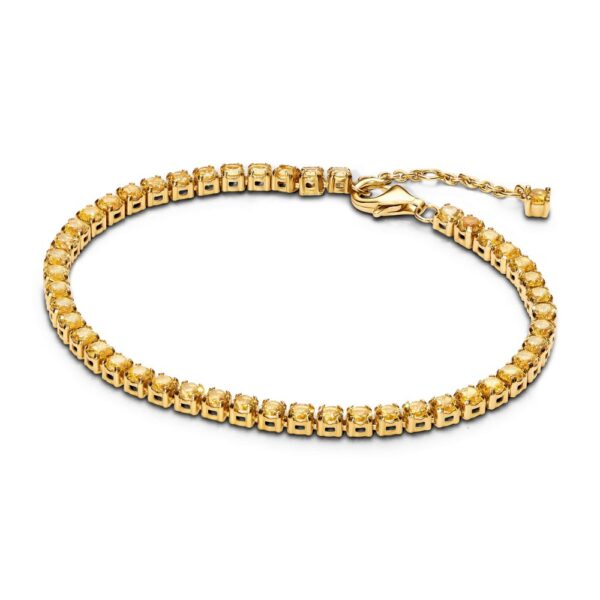 Pandora - Forgyldt tennis armbånd med gule sten - 561469c03