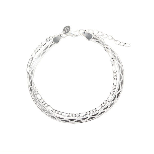 SNAKE & FIGARO BRACELET | SILVER