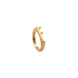 Initials Ring i forgyldt sølv med bogstaver - F**