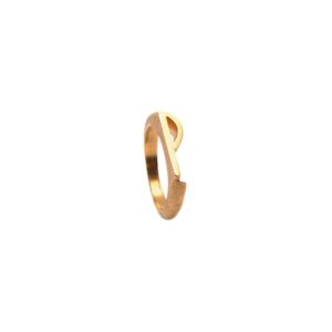 Initials Ring i forgyldt sølv med bogstaver - P**
