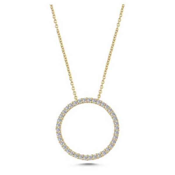 Nuran - Cirkel Diamantvedhæng i 14 kt guld m i alt 0,38 ct.