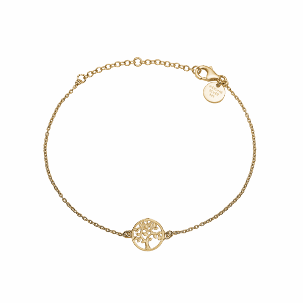 byAagaard - Sølv forgyldt armbånd med livets træ - 1601-s-g06
