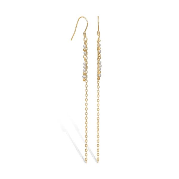 Blossom Øreringe - Forgyldte sølv ørehængere med ferskvandsperler - 23991540-98