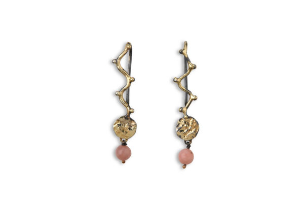 ByBirdie Øreringe - By Birdie-Golden Grace Coin med pink opal-50801294k