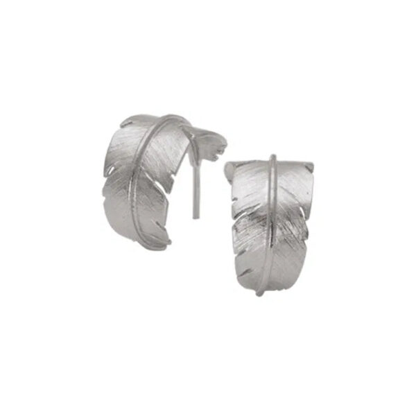 Heiring - Sølv creoler med fjer - 51-5-98rh