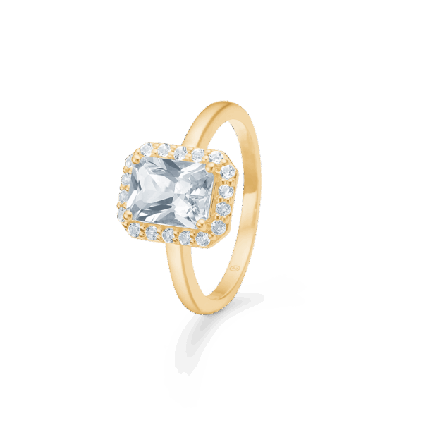 Mads Z - Celestial 8 karat guld ring med hvide topas - 3346900