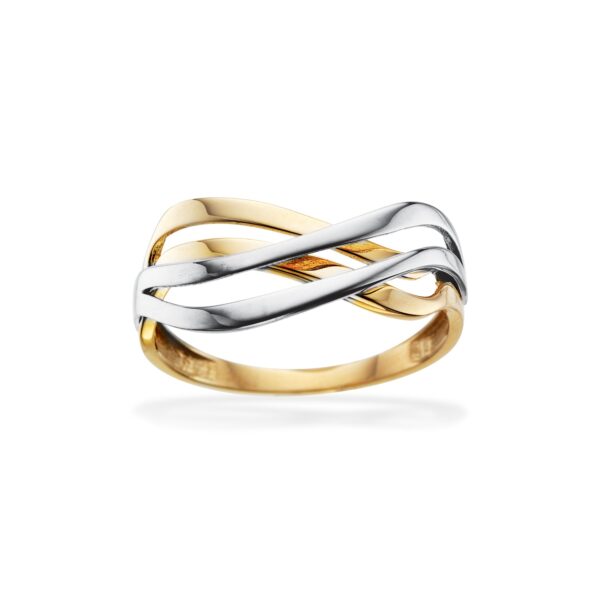 Scrouples - 8kt ring i 2 farvet guld - 712114