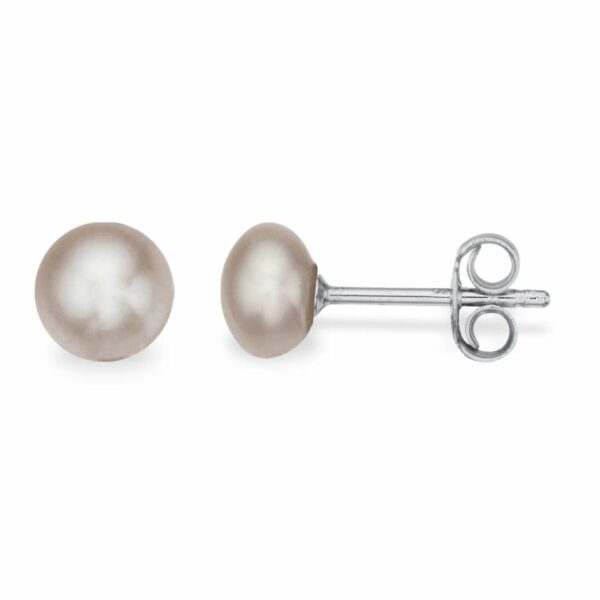 Scrouples - Ferskvandsperle ørestikker i sølv, 8,5mm - 112002