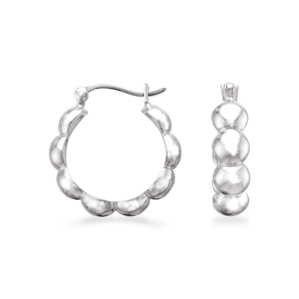 Scrouples - Sølv creoler med kugler - 157302