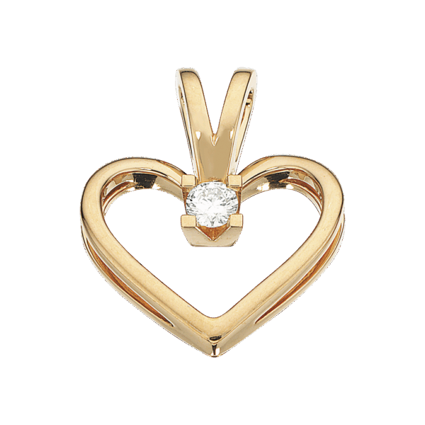 Scrouples Vedhæng - Kleopatra - Hjerte i 14 karat guld med 0,05ct diamant - 2125,05
