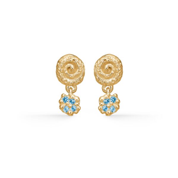 Studio Z - Cluster forgyldt sølv ørestikker med blå sten - 7217842