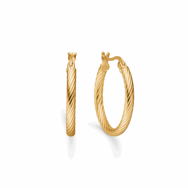 Studio Z - Lumin Spin stor forguldt sølv creol - 7210374