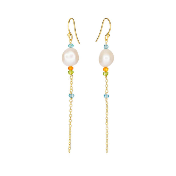 Susanne Friis Bjørner Øreringe - SFB - Forgyldte øreringe med ægte sten - 5642-2-572