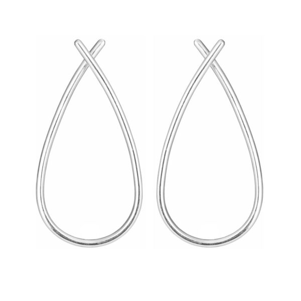 Susanne Friis Bjørner Øreringe - SFB - Øre Hoops i blank sølv, stor - 5361-11