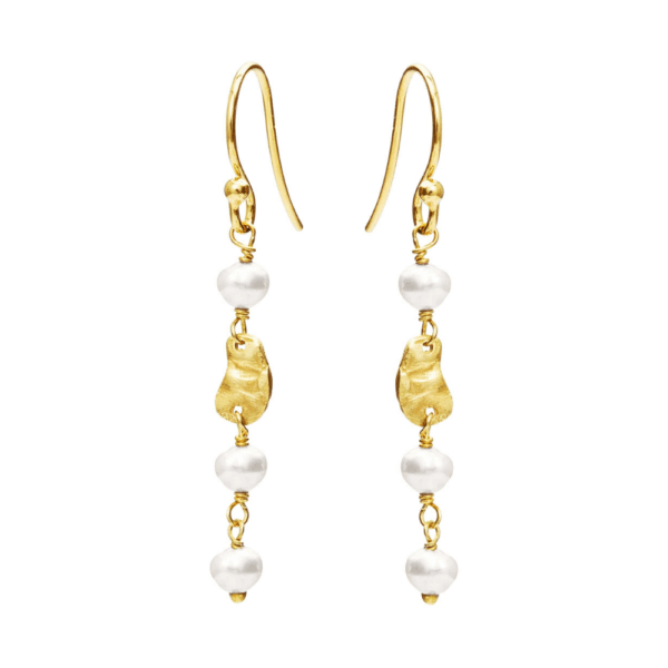 Susanne Friis Bjørner Øreringe - SFB - Øreringe i forgyldt med hvide perler - 5679-2-900