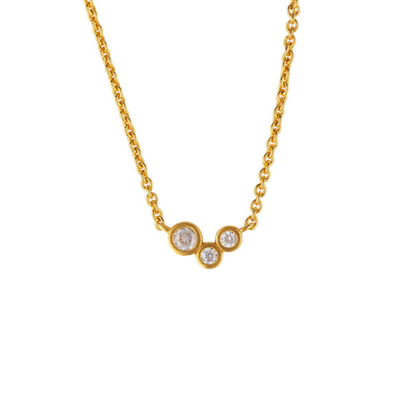 byBiehl - Stardust halskæde forgyldt med 3 sten - 3-4606a-gp