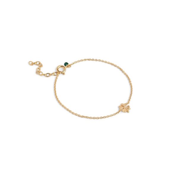 Enamel - Four-Leaf Clover armbånd i forgyldt sølv