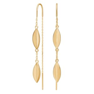 Nordahl Jewellery - LEAVE52 forgyldt sterlingsølv blad ørehængere