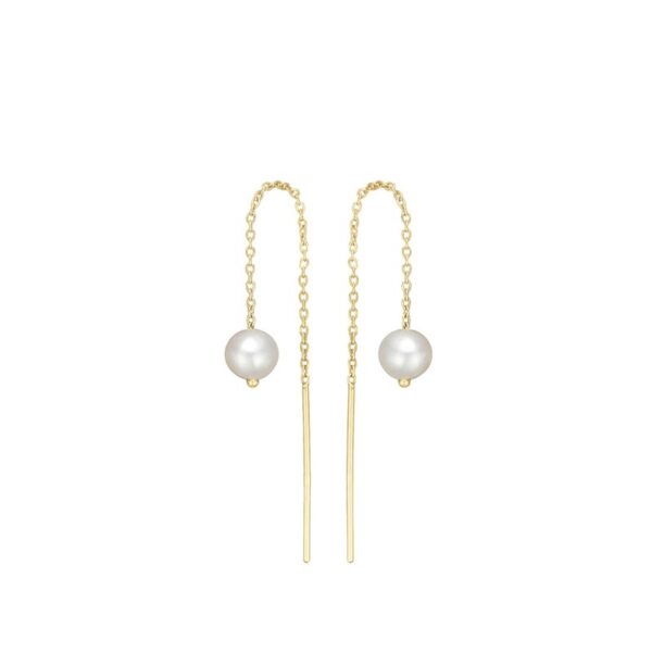 Aagaard -Øreringe i forgyldt sølv med ferskvandsperle