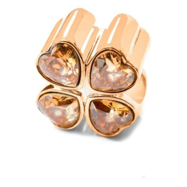 Charm - Pink hjertekløver, sterling sølv (1,5 cm)