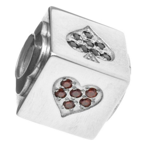 Charm i sterling sølv - Grå, 1 cm