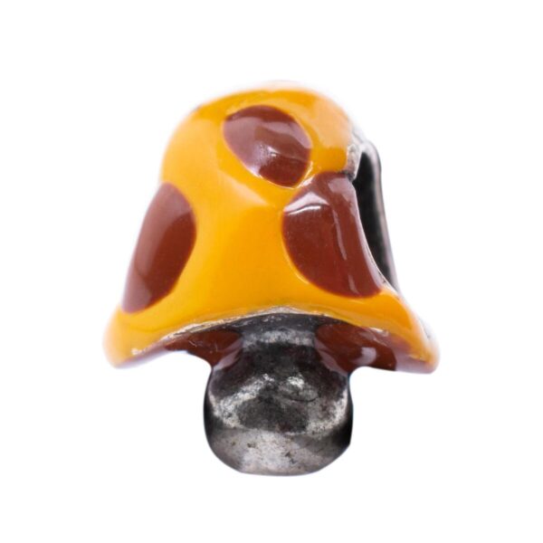 Charm-perle til armbånd - brun, sølv, 1 cm (VMM0143-24)