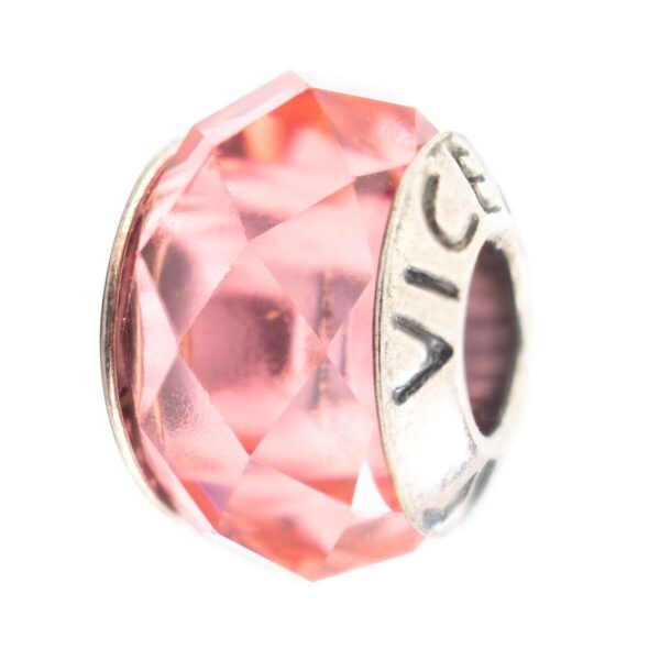 Charm-perle til armbånd, rød 1 cm - sterling sølv (VMB0021-07)