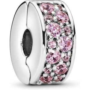 Charm til armbånd Pandora 791817PCZ - sterling sølv med rosa sten