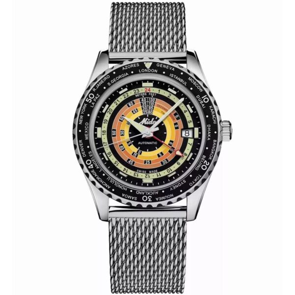 Dameur Mido Ocean Star Decompression Worldtimer - sølvfarvet