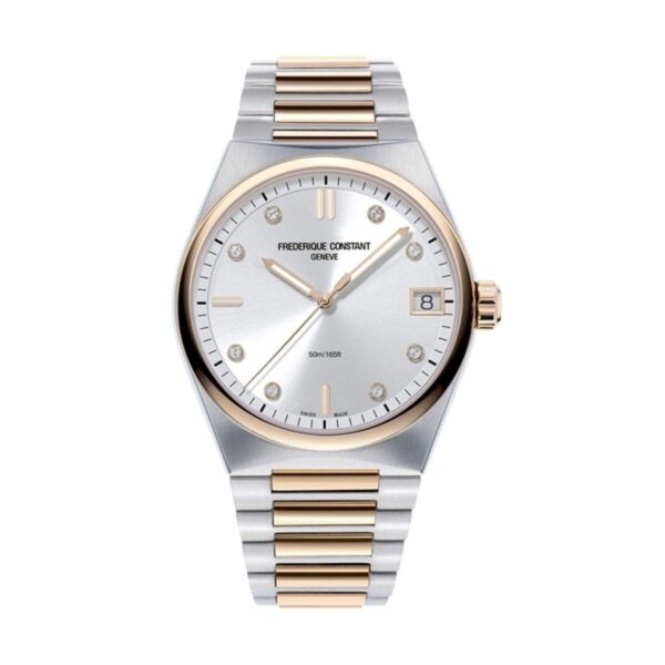Frederique Constant dameur FC-240VD2NH2B - armbåndsur i stål/guldlook