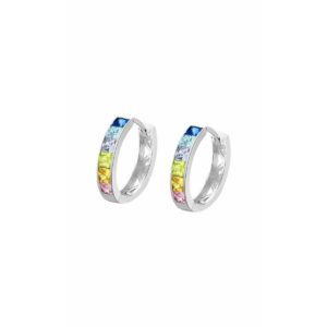 Lotus ørestikker til kvinder LP1936-4/3 - sølv hoops med farvede sten