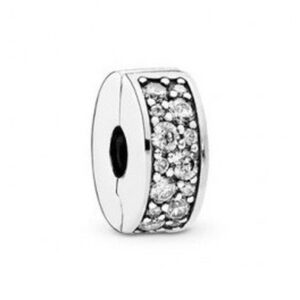 Pandora Clear Pavé Clip charm i sterling sølv