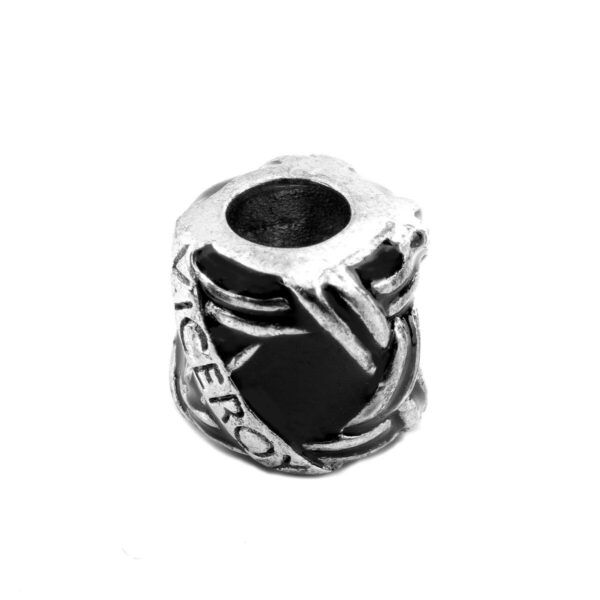 Perle til armbånd - grå sølv charm 1 cm (VMG0038-15)