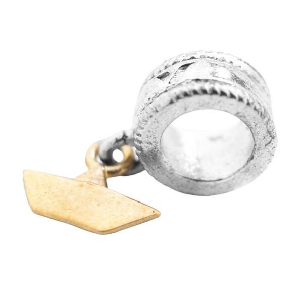 Perle/charm til armbånd, sterling sølv, sølvfarvet 1 cm