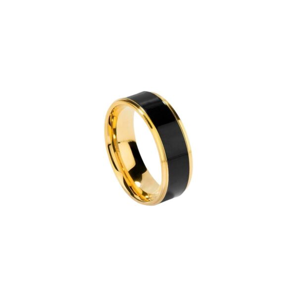 Radiant herre ring RH000137-24 - sort/guldfarvet, str. 24
