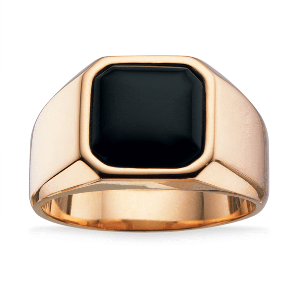 Scrouples - Forgyldt sølv ring med onyx - 791302