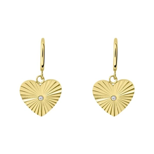 Stroili øreringe til kvinder - hjertevedhæng i guldlook
