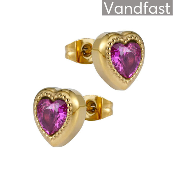 ANNEBRAUNER Passion Heart Rose Øreringe 18K Guldbelagt