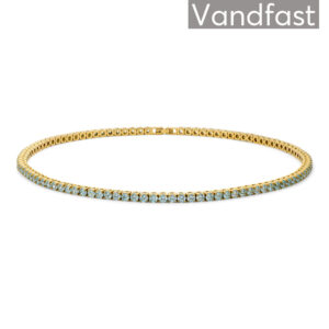 ANNEBRAUNER Tennis Aquamarine Halskæde 18K Guldbelagt