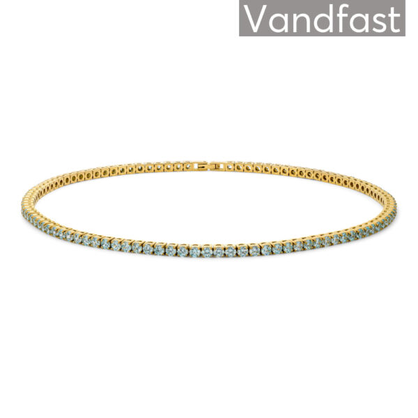 ANNEBRAUNER Tennis Aquamarine Halskæde 18K Guldbelagt