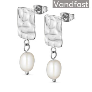 ANNEBRAUNER Texture Pearl Square Øreringe