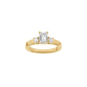 LUXURY Firkant ring i 14 kt. guld med 3 lab-grown diamanter på i alt 1,33ct