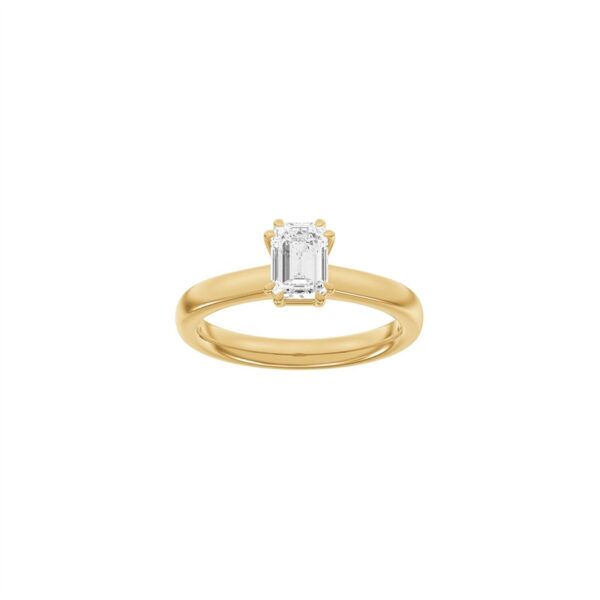LUXURY Firkant ring i 14 kt. guld med lab-grown diamant på 1,0 ct