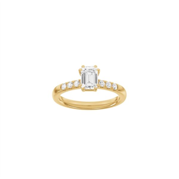 LUXURY Firkant ring i 14 kt. guld med lab-grown diamanter på i alt 1,2ct