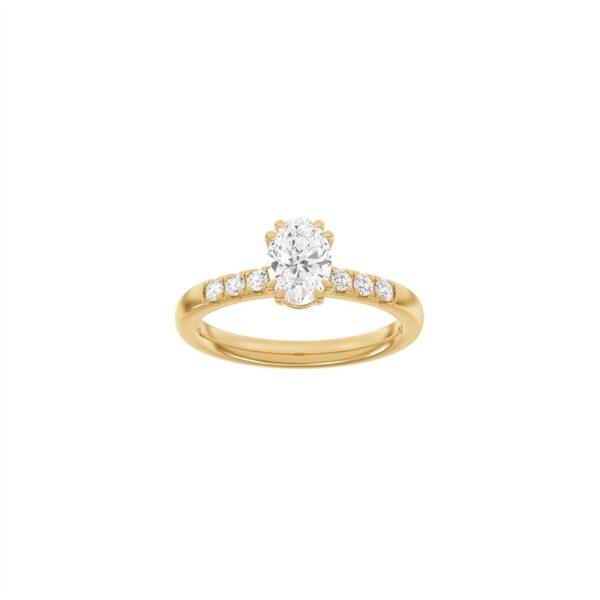 LUXURY Oval ring i 14 kt. guld med lab-grown diamanter på i alt 1,2ct
