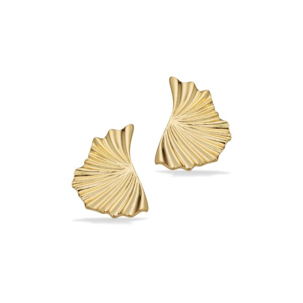 Scrouples - Sølv forgyldte øreringe med plissé mønster - 162402